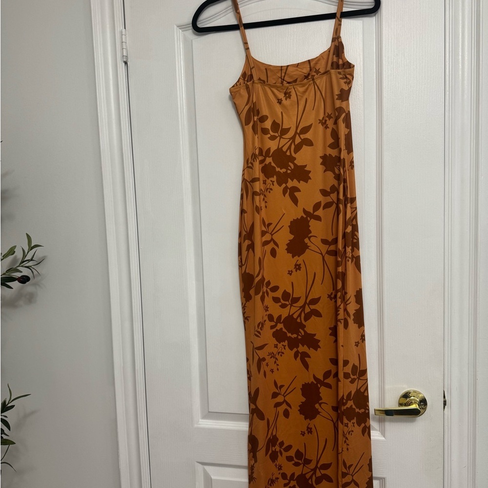 Floral Brown Slip Dress - Picture 4 of 5